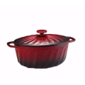 Beautiful Enamel Oval Cast Iron Casserole With Lid